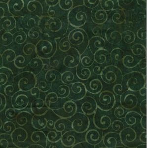 Z0023 tmavě zelená batika, spirálky